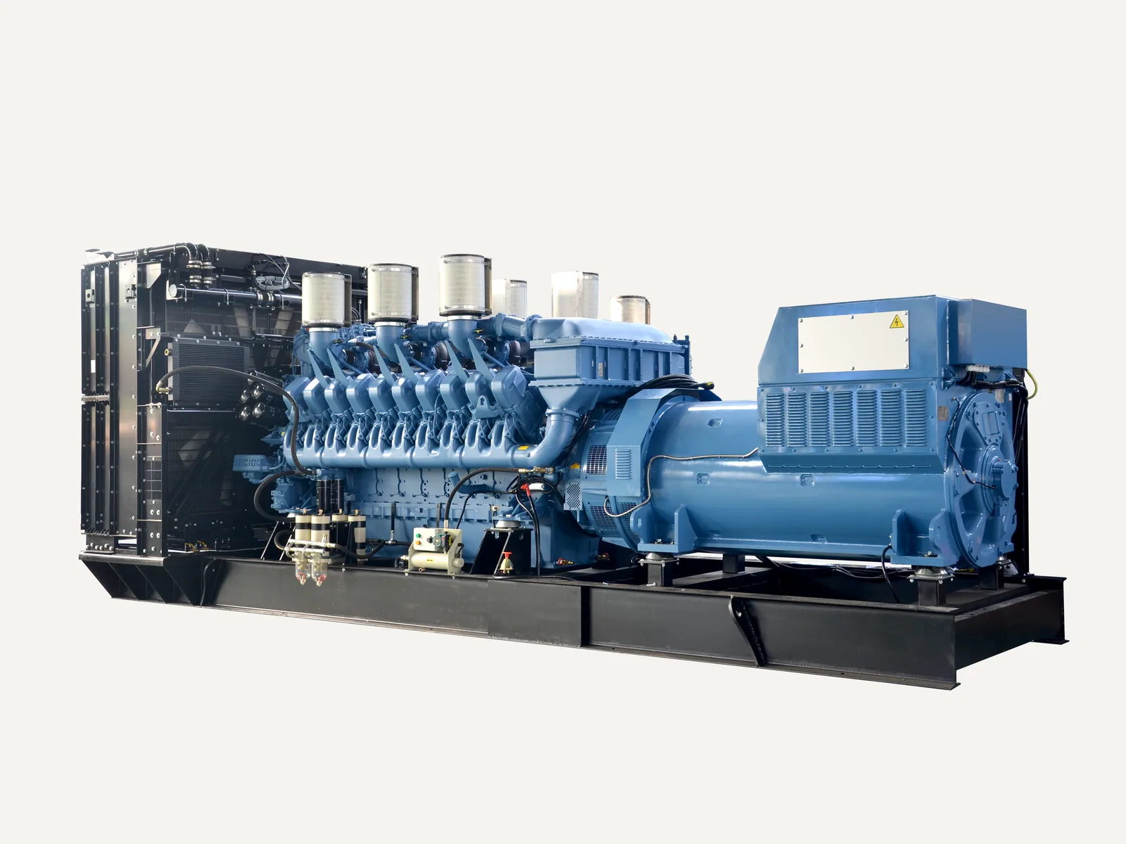 MTU-powered open diesel generator set in a manufacturing facility
