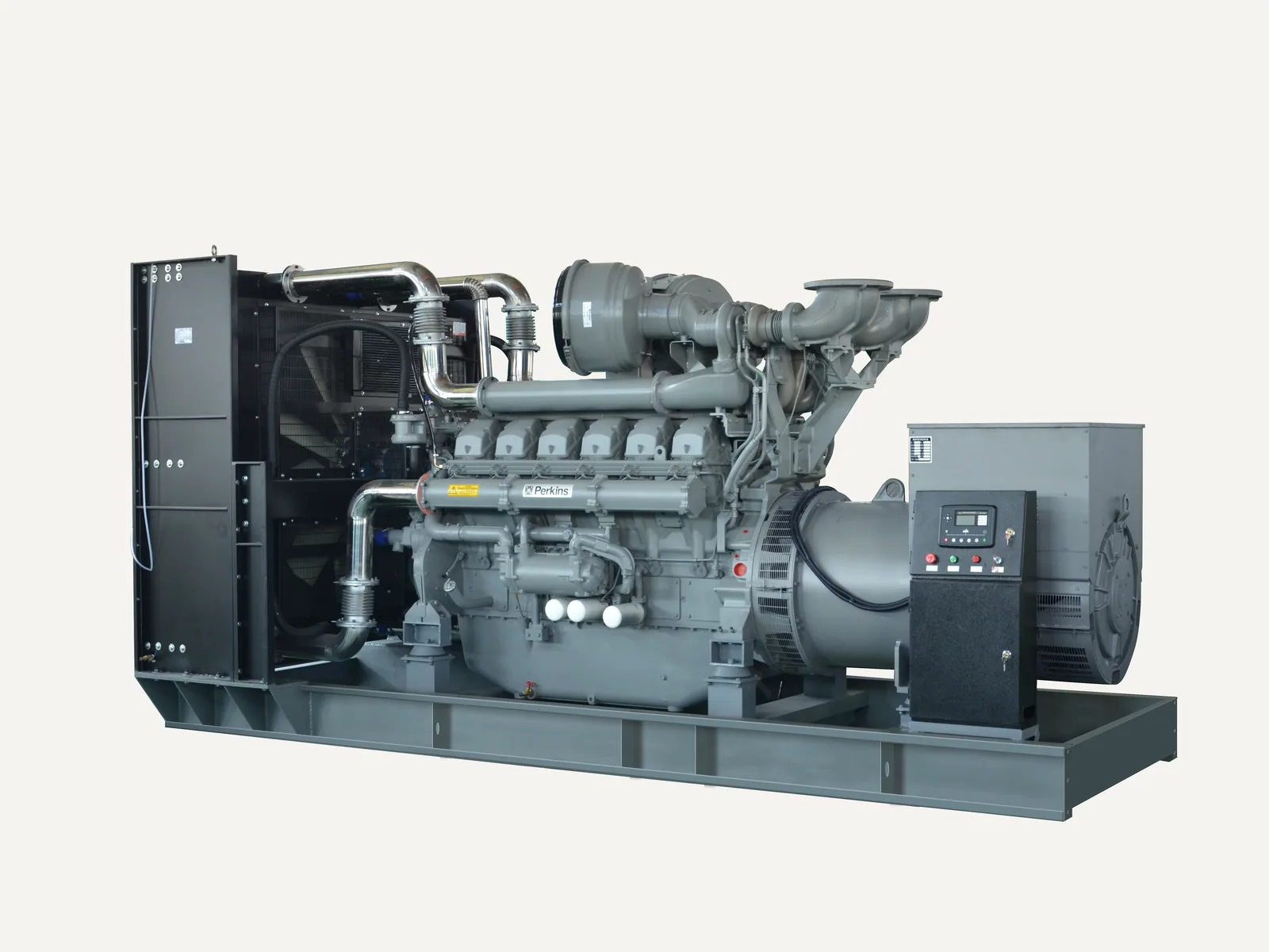 Perkins-powered open diesel generator set in a manufacturing facility
