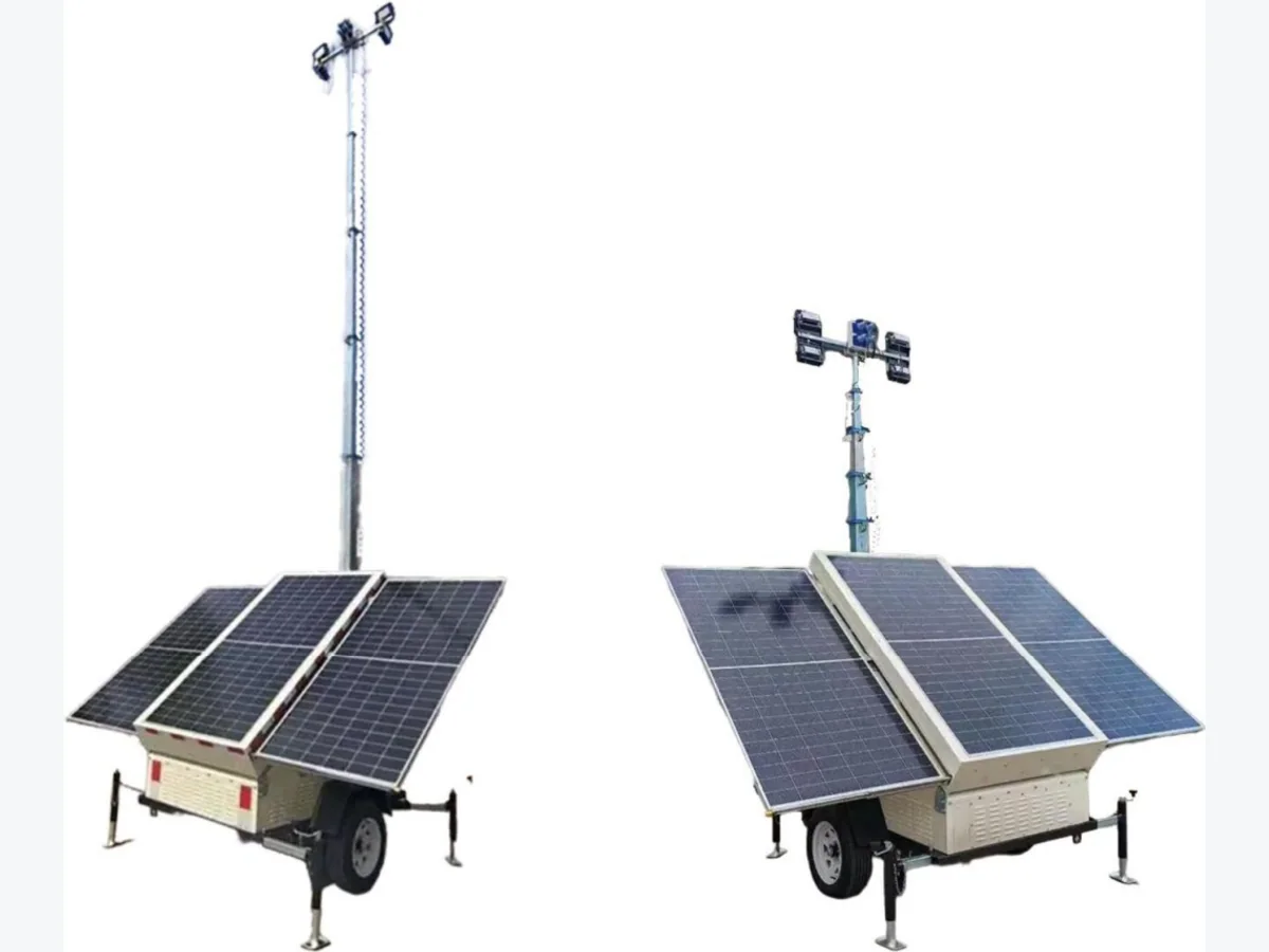 4TNVE600 solar mobile light tower with monocrystalline panels