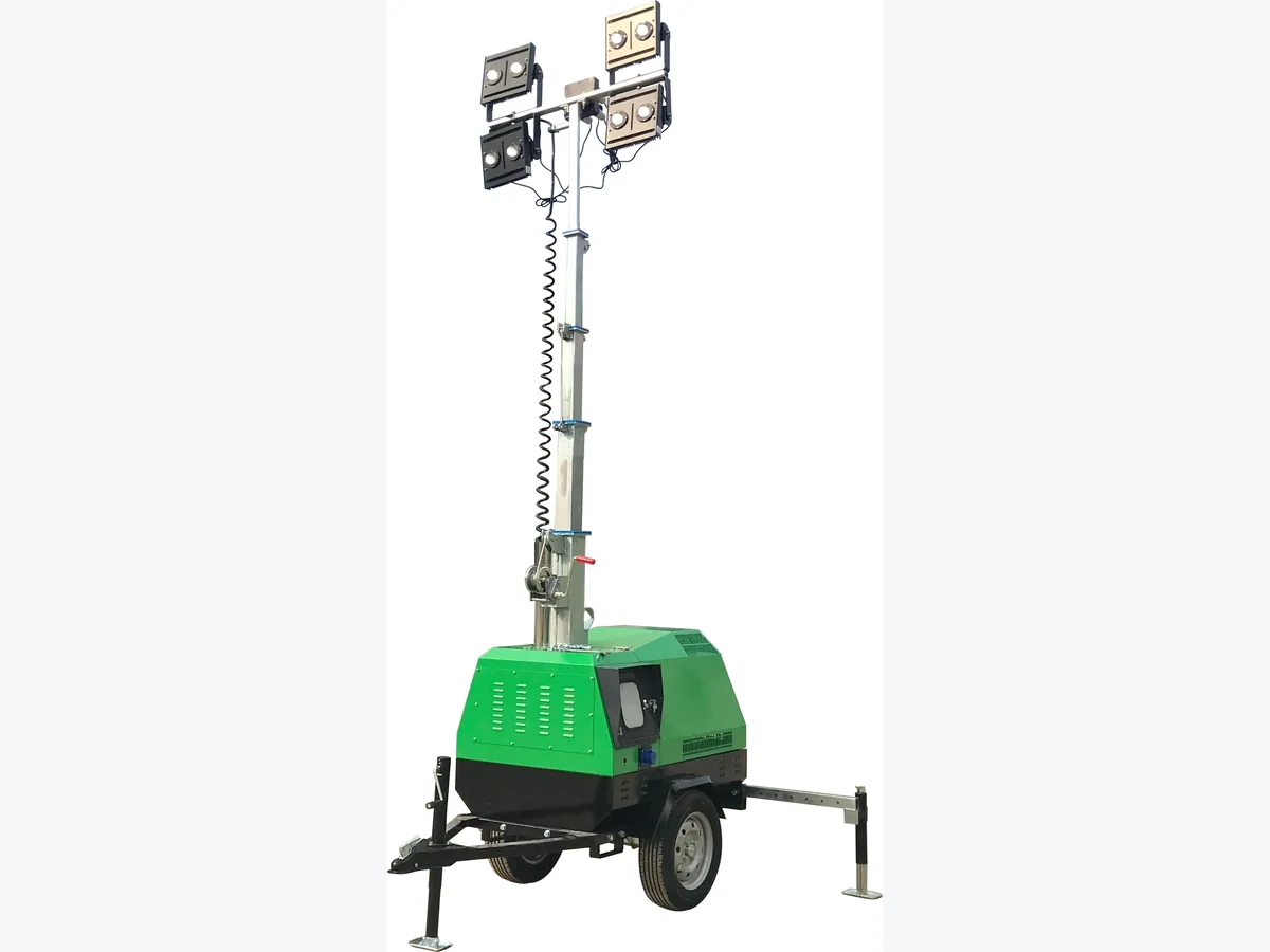BMA4000 mobile light tower with mast fully extended