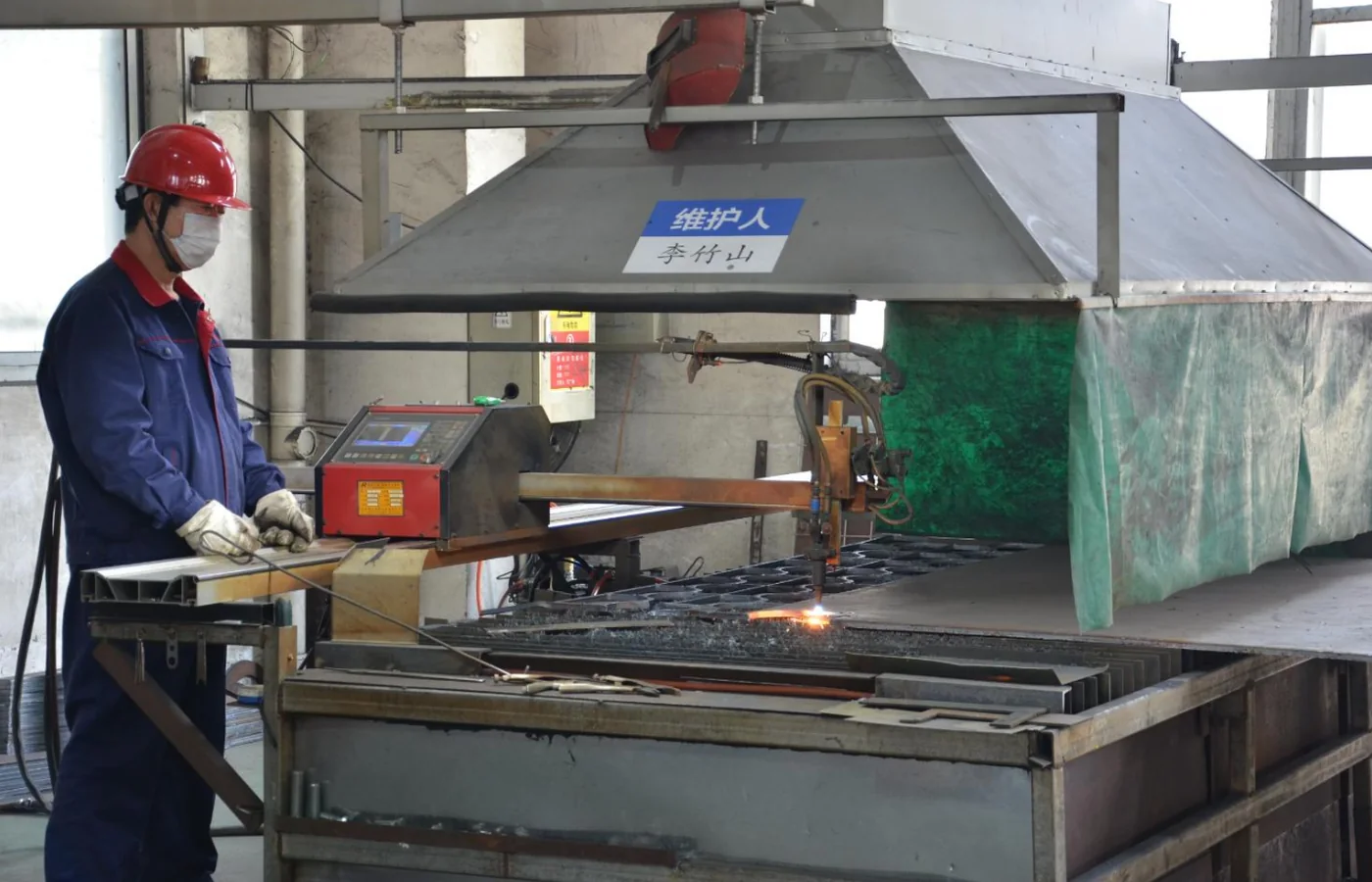 Generator frame metal fabrication at a manufacturing partner facility